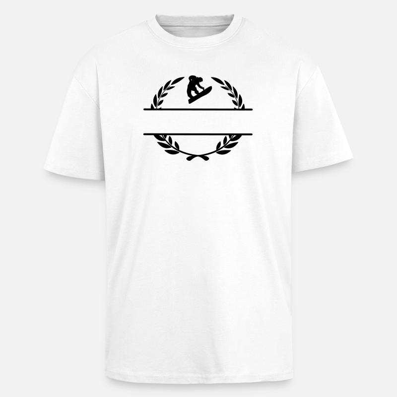 Snowboarder jumped into laurel wreath - Unisex Oversized Heavyweight T-shirt - white