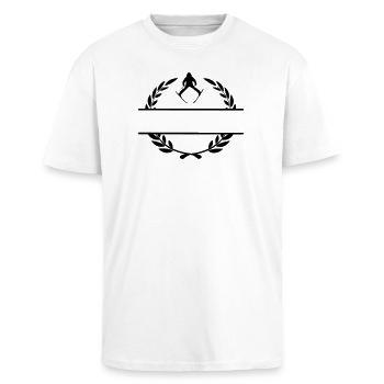 Lorbeerkranz 13 - Oversized Heavyweight Unisex T-Shirt - Weiß - Vorne - Alina (178cm) & Michal (187cm)