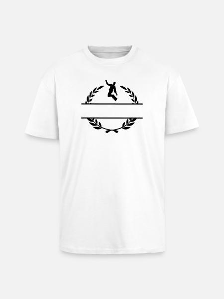 Snowboarder in laurel wreath - Unisex Oversized Heavyweight T-shirt - white