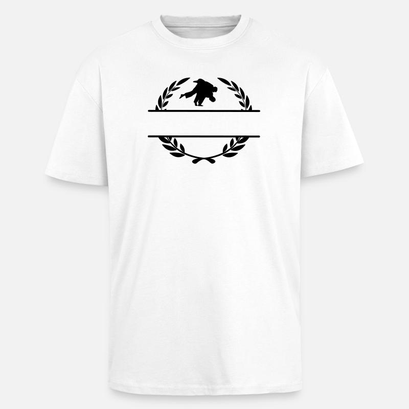 Judo throw in laurel wreath - Unisex Oversized Heavyweight T-shirt - white