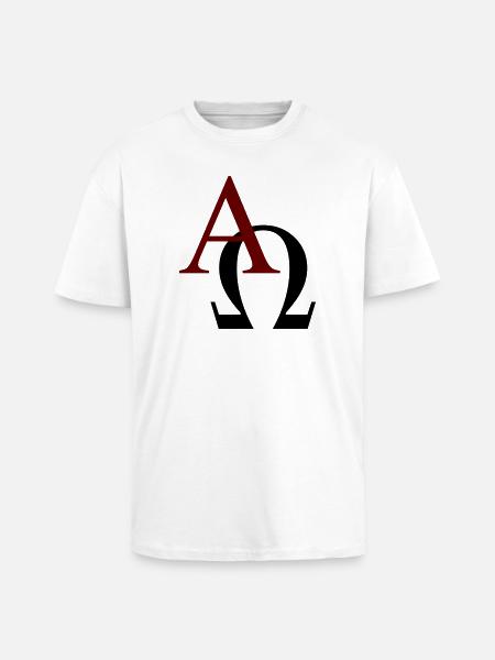 Alpha und Omega - Oversized Heavyweight Unisex T-Shirt - Weiß