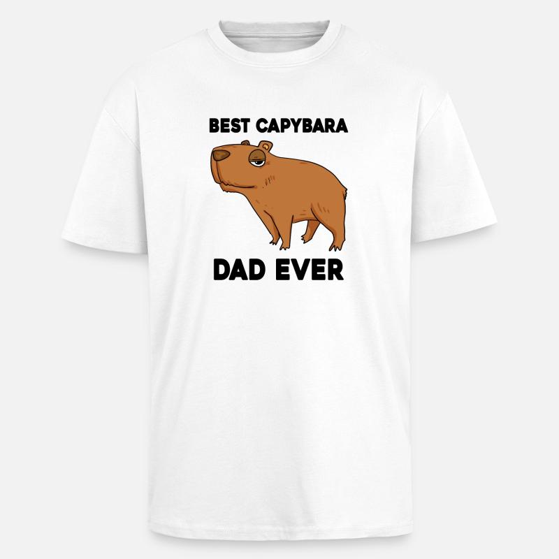 Capybara Père Capybara - T-shirt unisexe oversize épais - blanc