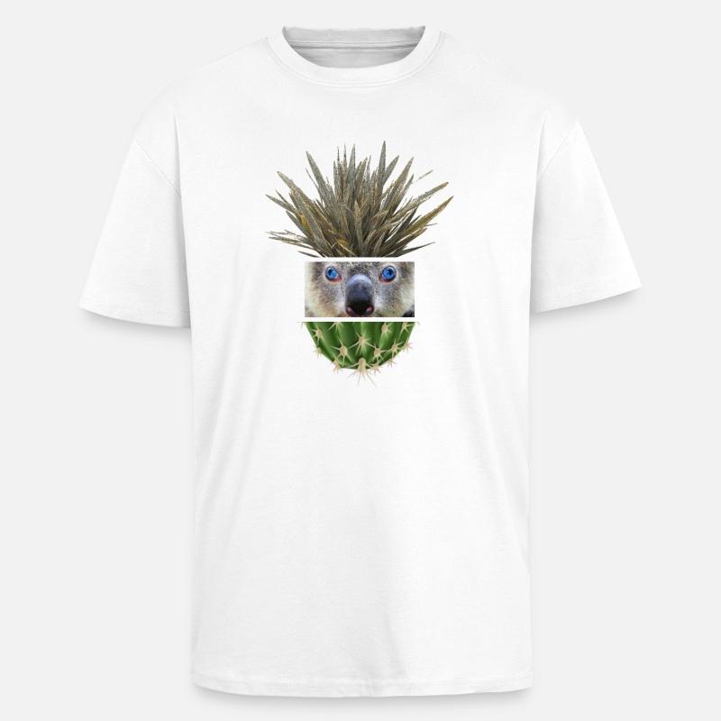 Koala Azure Cactus Collage - Unisex Oversized Heavyweight T-shirt - white