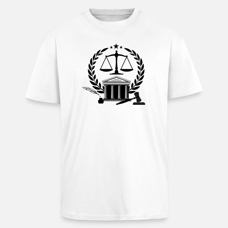 Cour avec balances - T-shirt unisexe oversize épais - blanc