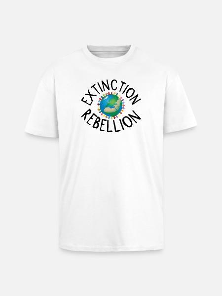 Extinction Rebellion menneskekjede svart - Unisex oversized t-skjorte i kraftig kvalitet - hvit