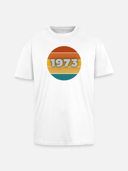 1973, year of birth, 50 years - Unisex Oversized Heavyweight T-shirt - white