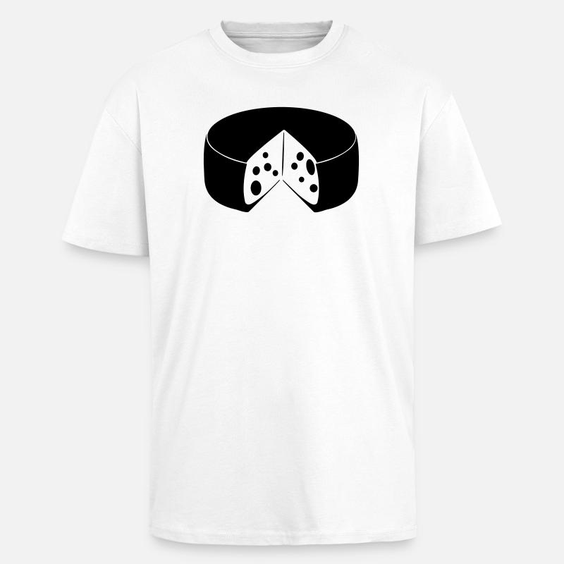 Käse mit Ausschnitt - Oversized Heavyweight Unisex T-Shirt - Weiß