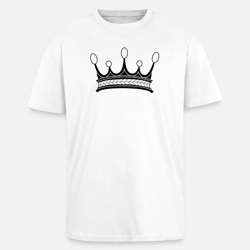 Couronne cinq perles image d’ombre transparente - T-shirt unisexe oversize épais - blanc