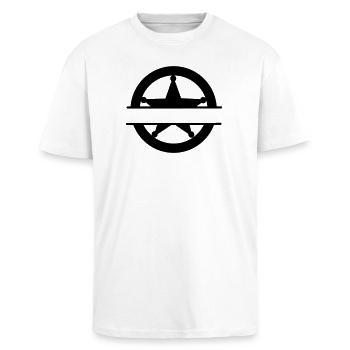 Marshall star in circle - Unisex Oversized Heavyweight T-shirt - white - Front - Alina (178cm) & Michal (187cm)
