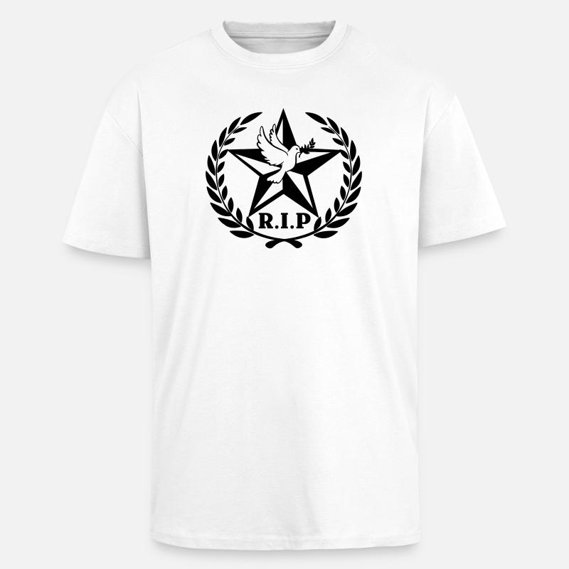 R.I.P Sterntaube Lorbeerkranz - Oversized Heavyweight Unisex T-Shirt - Weiß