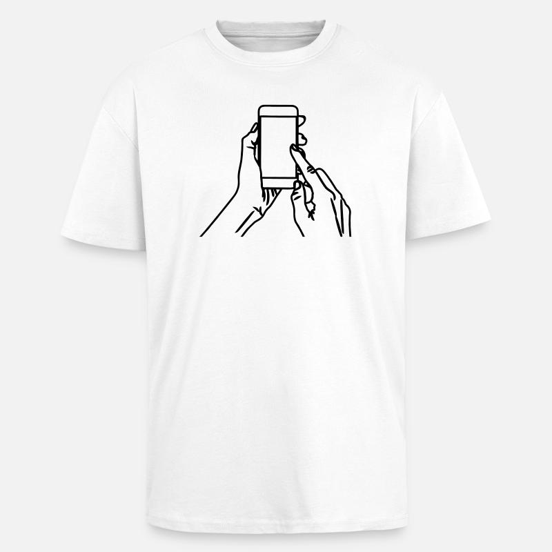 Smartphone in der Hand - Oversized Heavyweight Unisex T-Shirt - Weiß