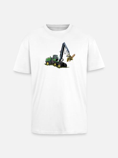 Moissonneuse-batteuse, Moissonneuse-batteuse - T-shirt unisexe oversize épais - blanc