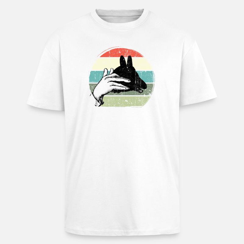 Pastel Handframe Sunset Circle - Unisex Oversized Heavyweight T-shirt - white