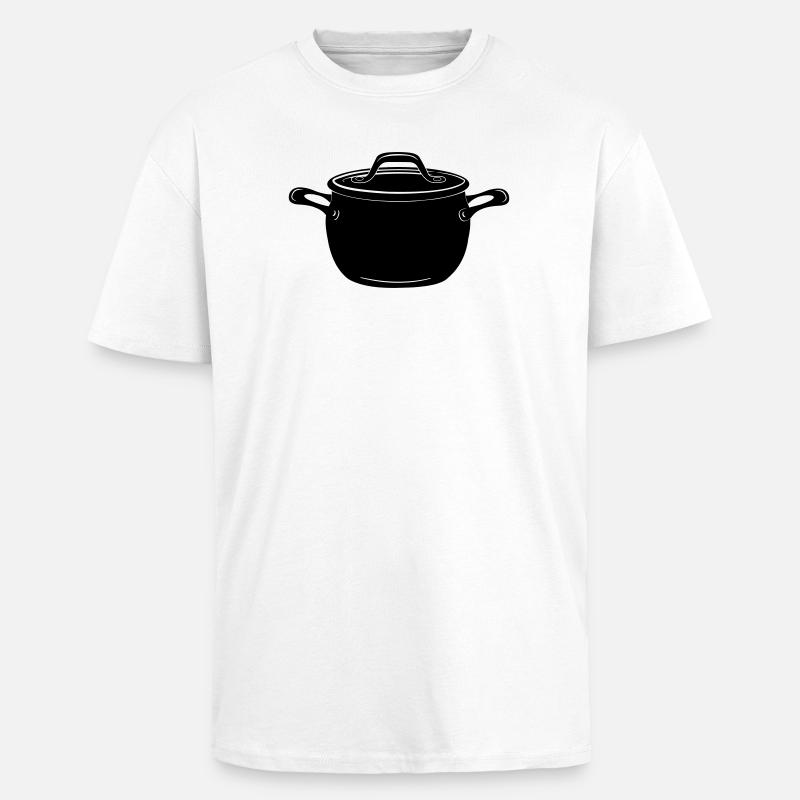 Suppe oder Pfanne - Oversized Heavyweight Unisex T-Shirt - Weiß