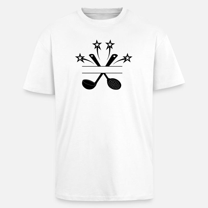 Schaumlöffel und Suppenlöffel 4 Sterne - Oversized Heavyweight Unisex T-Shirt - Weiß