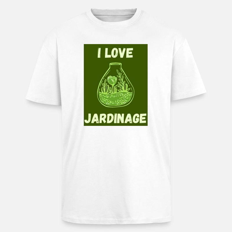 PRINTEMPS. JARDINAGE. RETRAITE. PRINTEMPS. JARDIN. - T-shirt unisexe oversize épais - blanc