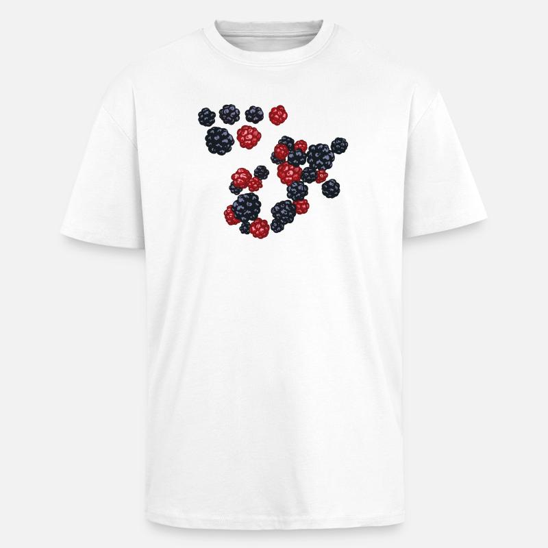 Brombeeren - Oversized Heavyweight Unisex T-Shirt - Weiß