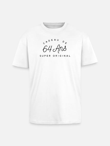 Cadeau 64 ans  - T-shirt unisexe oversize épais - blanc