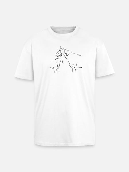 Pferdefamilie - Oversized Heavyweight Unisex T-Shirt - Weiß