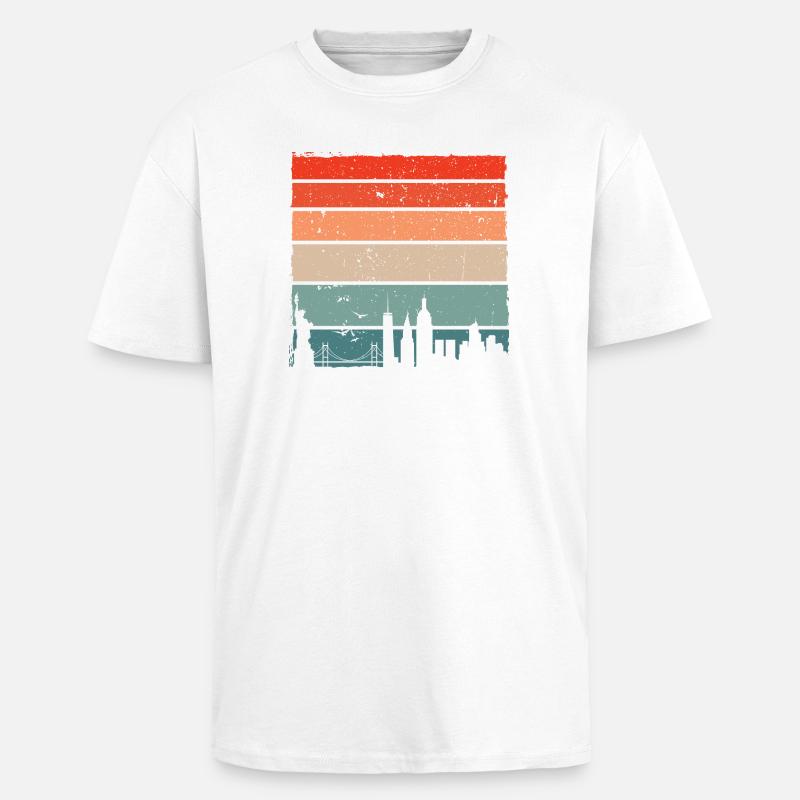 Sunset Skyline Gradient - Unisex Oversized Heavyweight T-shirt - white