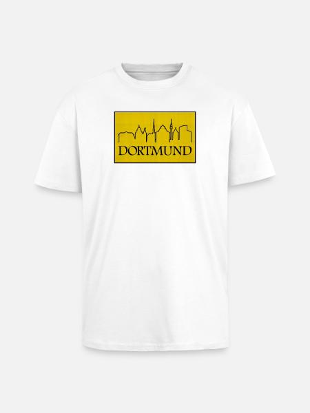 Dortmund Skyline Yellow Design - Unisex Oversized Heavyweight T-shirt - white
