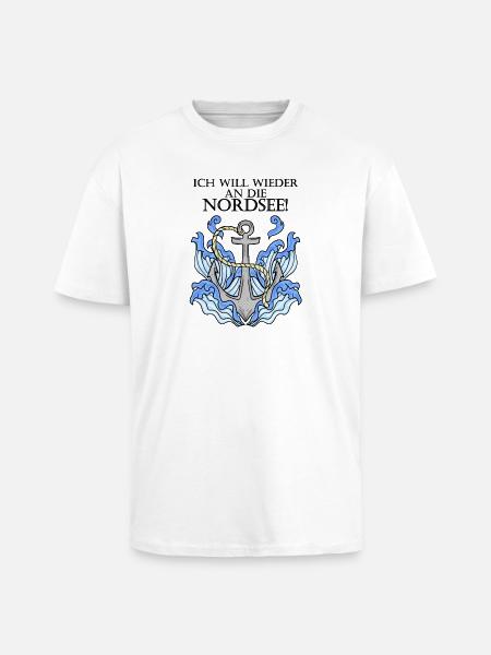 Nordsee - Oversized Heavyweight Unisex T-Shirt - Weiß