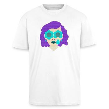 Mrs. Tear Flowers vintage graphic - Unisex Oversized Heavyweight T-shirt - white - Front - Alina (178cm) & Michal (187cm)