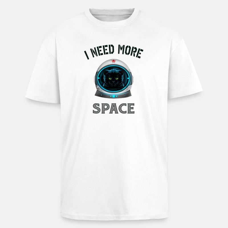 I need more space cat - Oversized Heavyweight Unisex T-Shirt - Weiß