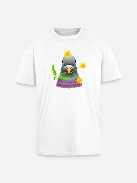 Löwenzahntaube - Oversized Heavyweight Unisex T-Shirt - Weiß
