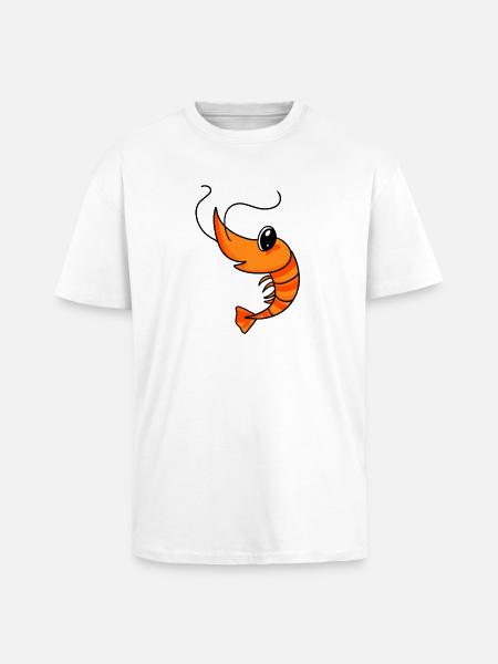 Shrimp Shrimp - Unisex Oversized Heavyweight T-shirt - white