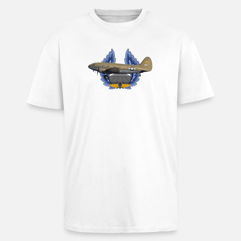 C-46 Commando - Unisex Oversized Heavyweight T-shirt - white