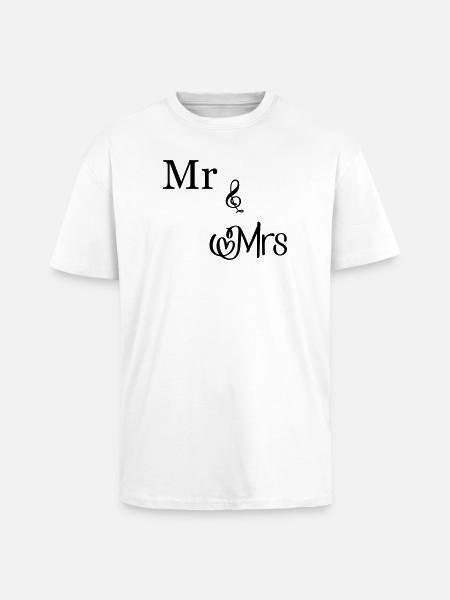Mr and Mrs - Unisex Oversized Heavyweight T-shirt - white