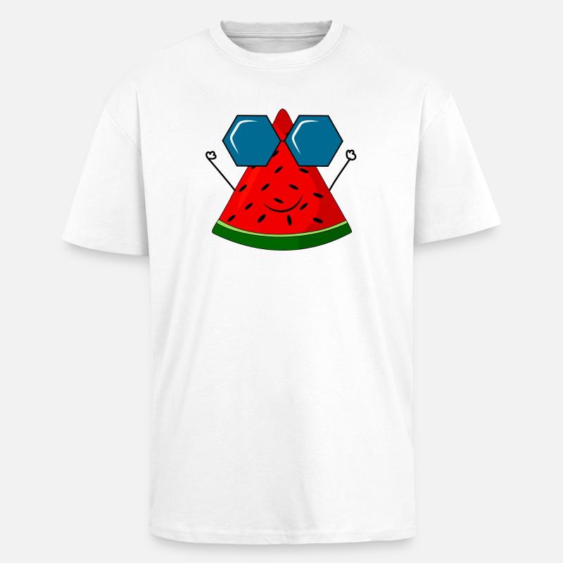 Sommer, Wassermelone, Sonne - Oversized Heavyweight Unisex T-Shirt - Weiß