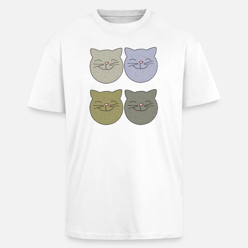 katzen 4er pack - Oversized Heavyweight Unisex T-Shirt - Weiß