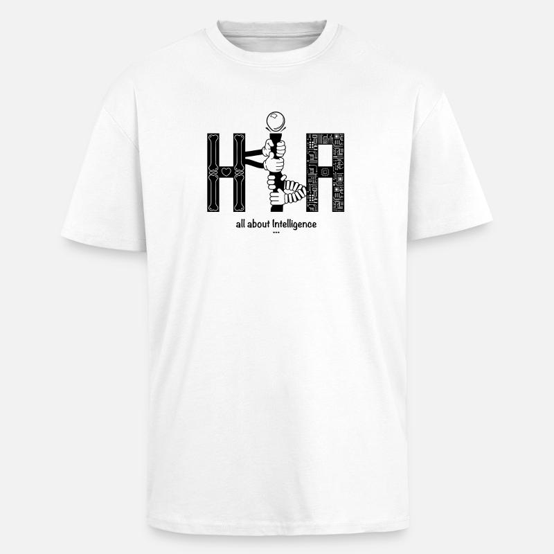 Human vs Artificial Intelligence AI - Unisex Oversized Heavyweight T-shirt - white