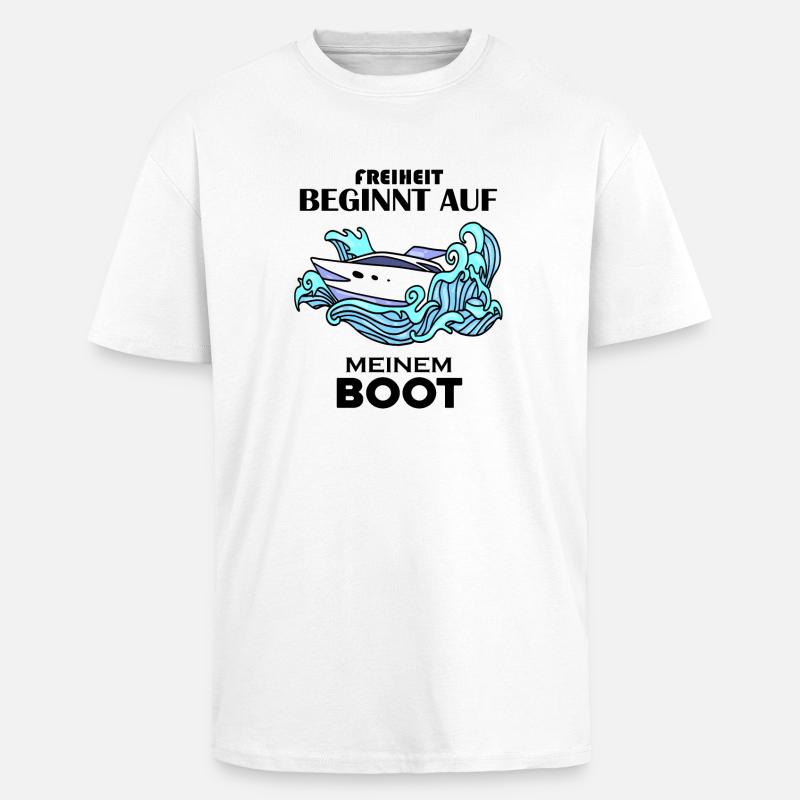 Boote Motorboot - Oversized Heavyweight Unisex T-Shirt - Weiß