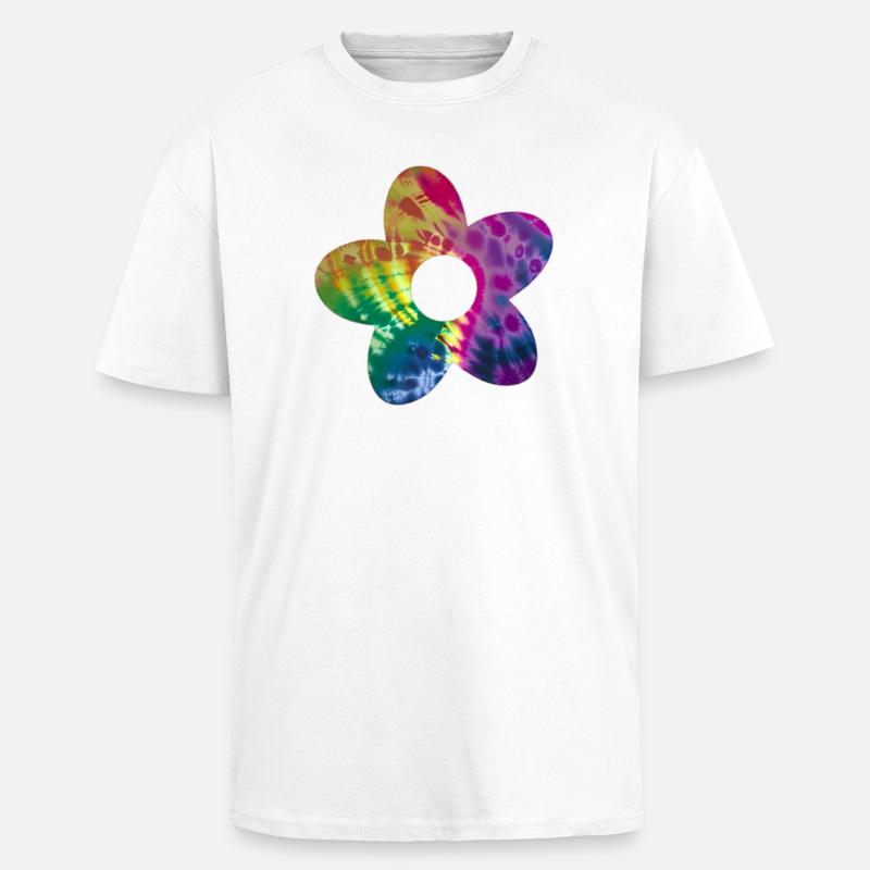 Batik Blume - Oversized Heavyweight Unisex T-Shirt - Weiß