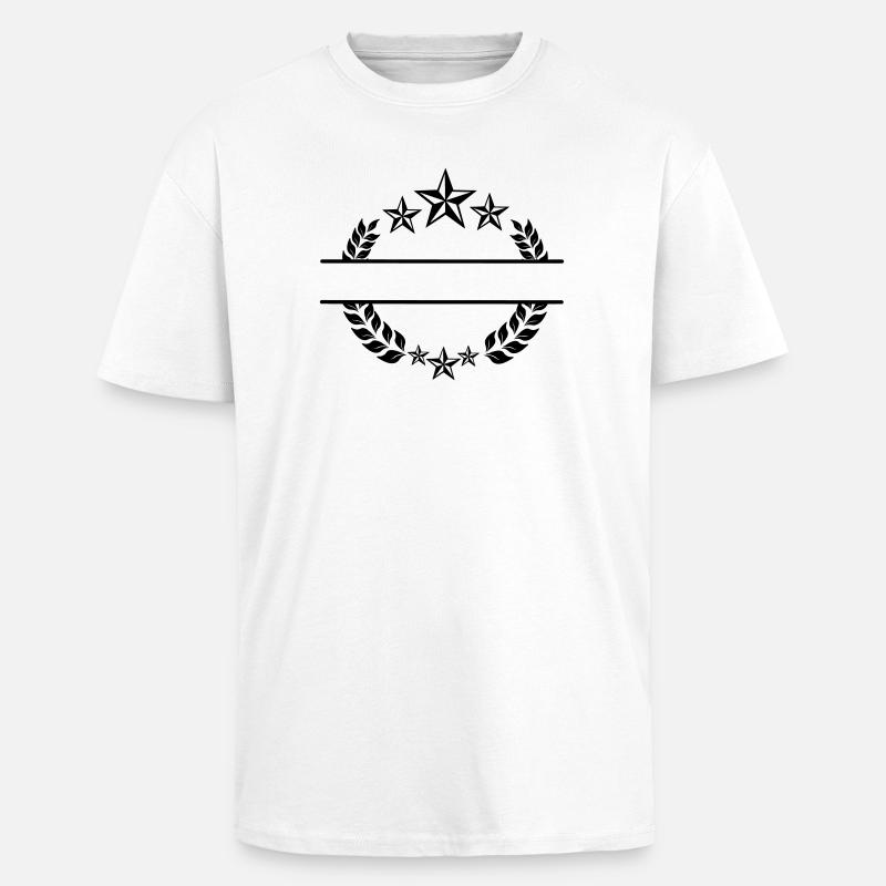 Lorbeerkranz mit Sternen - Oversized Heavyweight Unisex T-Shirt - Weiß