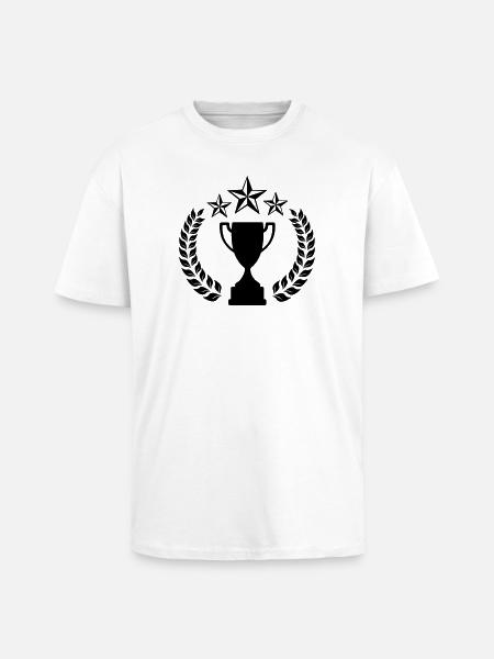 Laurel wreath with above three stars - Unisex Oversized Heavyweight T-shirt - white