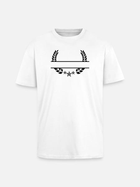 Laurel wreath under three stars - Unisex Oversized Heavyweight T-shirt - white