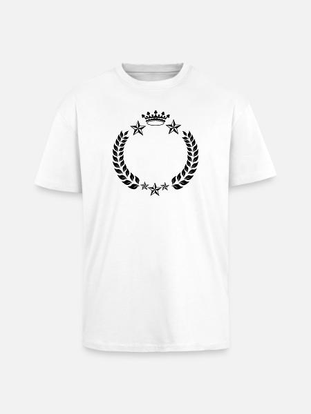 Laurel wreath star crown - Unisex Oversized Heavyweight T-shirt - white