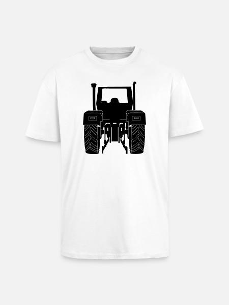 Farm Tractor Rear - Unisex Oversized Heavyweight T-shirt - white