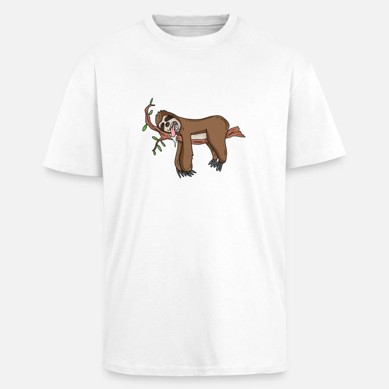 Sleeping sloth - Unisex Oversized Heavyweight T-shirt - white