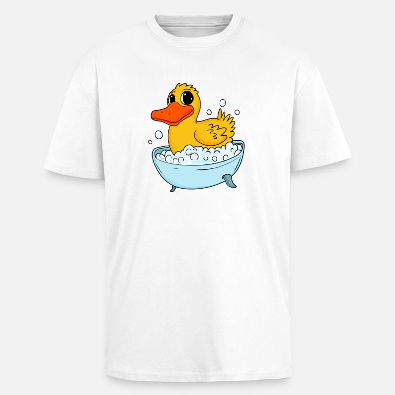 Duck bathing duck bathing - Unisex Oversized Heavyweight T-shirt - white