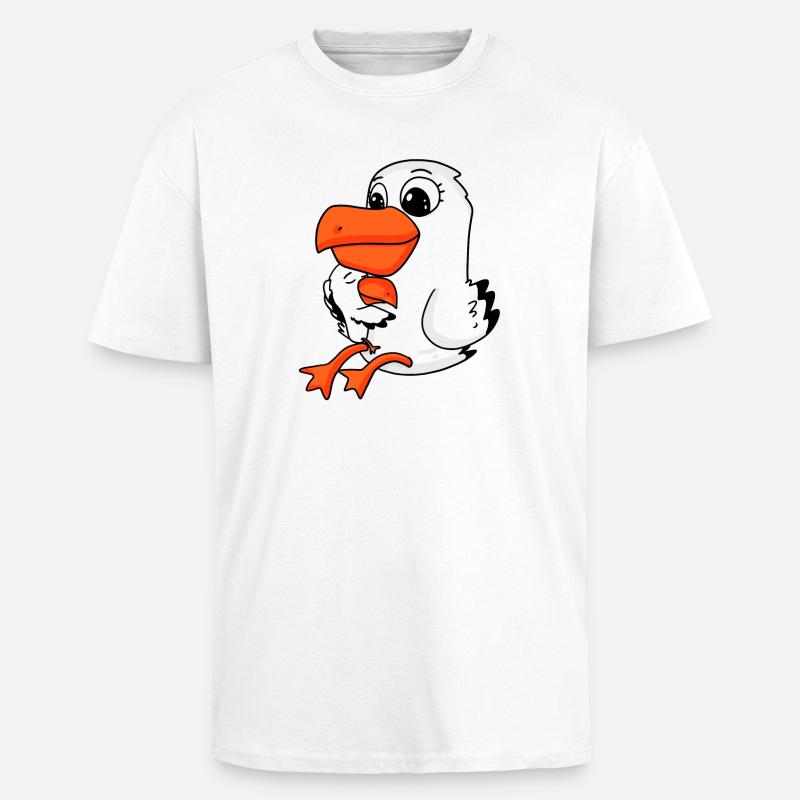 Möwe Familie - Möwe mit Baby - Oversized Heavyweight Unisex T-Shirt - Weiß