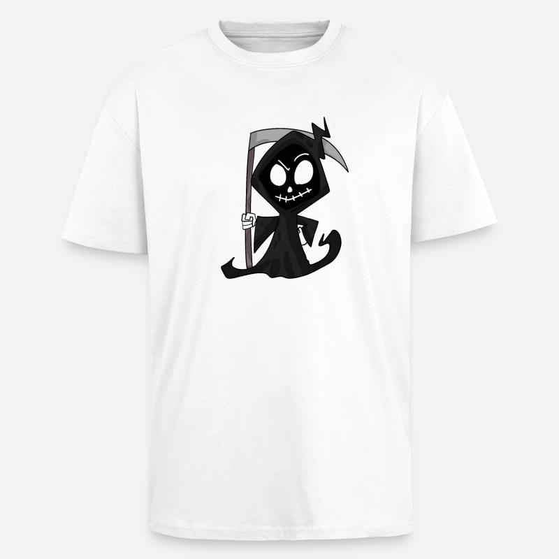 Grim Reaper with Scythe - Halloween - Unisex Oversized Heavyweight T-shirt - white