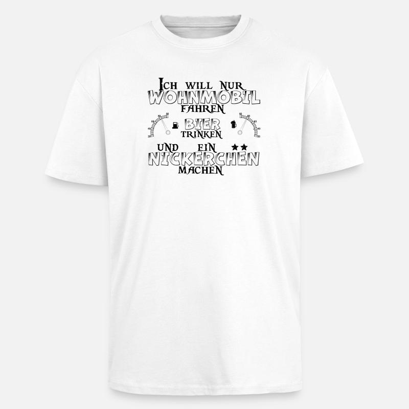 Wohnmobil Bier Nickerchen Camping - Oversized Heavyweight Unisex T-Shirt - Weiß