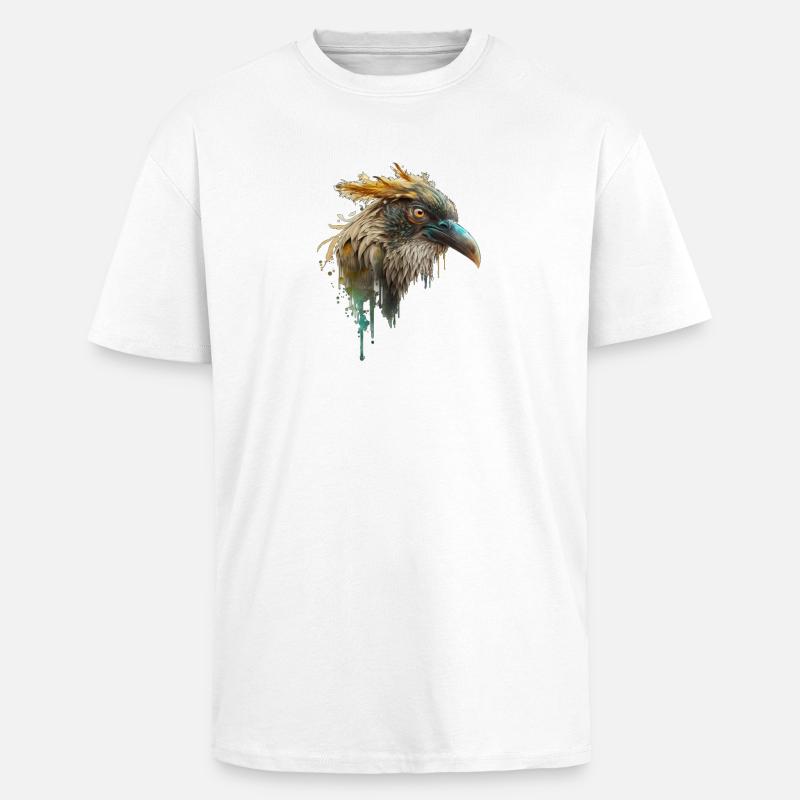 Schöner Rabenkopf, Rabendesign, Schöner Vogel - Oversized Heavyweight Unisex T-Shirt - Weiß