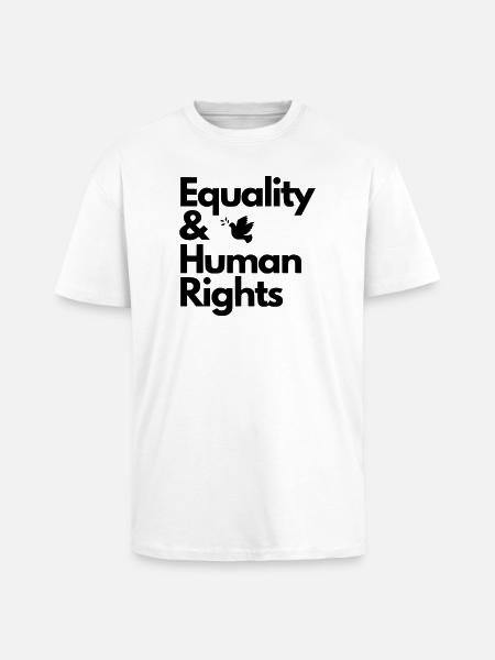 Equality & Human Rights Design - Oversized Heavyweight Unisex T-Shirt - Weiß