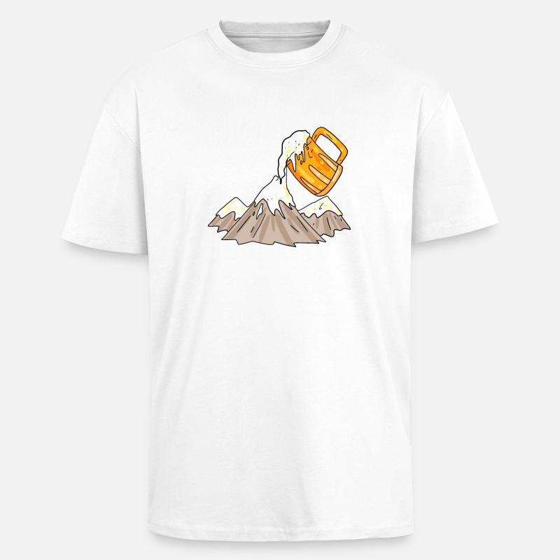 Bergsteigen Berge Berg Bier - Oversized Heavyweight Unisex T-Shirt - Weiß